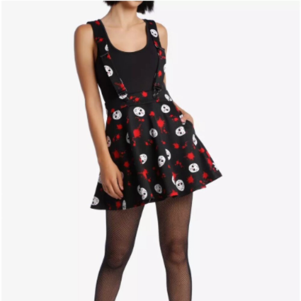 Friday The 13th Jason Mask Blood Suspender Skirt